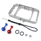 Aluminum Dual Handheld Diving Light Arm Mount for Action Cameras - Silver - 45-Degree Angle