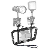Aluminum Dual Handheld Diving Light Arm Mount for Action Cameras - Silver - Extra Image