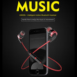 Wireless Sport Bluetooth Earphones with In-line Control - Black - Silver