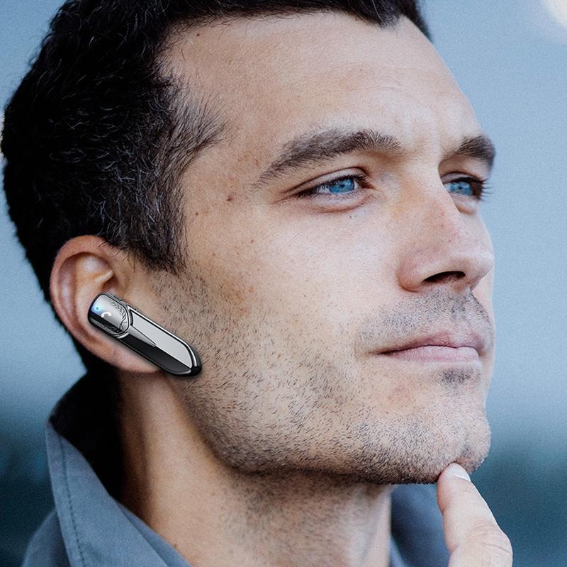 Bluetooth Earphone with Cvc Noise Reduction - Unilateral Design - Silver