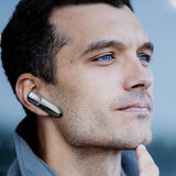 Bluetooth Earphone with Cvc Noise Reduction - Unilateral Design - Silver