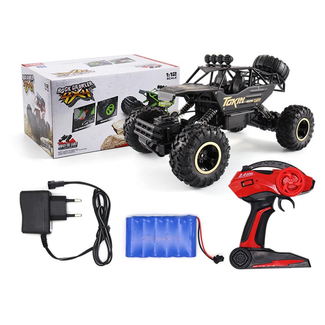 37cm Remote Control Bigfoot Climbing Car - 1 12 Alloy 4wd Cross-country Toy - Silver