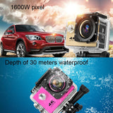170 Degree Wide Angle Wifi Action Camera with Waterproof Case - Supports 64gb Micro Sd - Silver - 45-Degree Angle