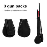 Portable Foldable Golf Ball Bag - Nylon - Black Silver - Rear View