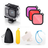 Waterproof Housing for Gopro Hero8 with Mount Filters Strap and Anti-fog Inserts - Top-Down View