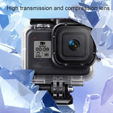 Waterproof Housing for Gopro Hero8 with Mount Filters Strap and Anti-fog Inserts - Rear View