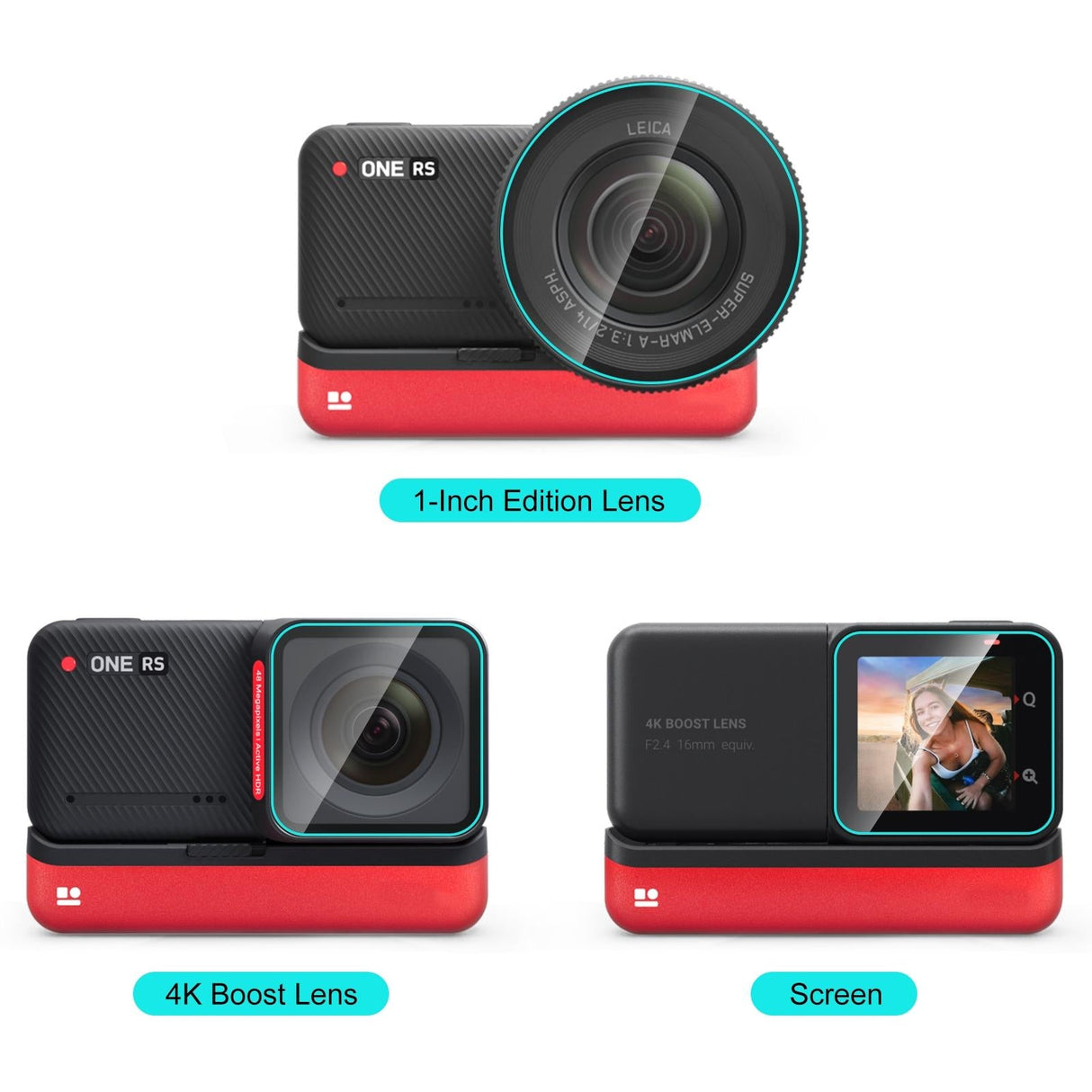 4k Screen with Leica Lens and Tempered Glass Film - 3-in-1