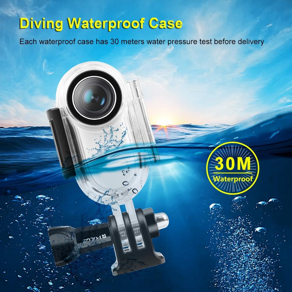 Waterproof Housing for Insta360 Go 2 with Base Adapter - 30m Depth