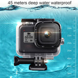 Waterproof Housing for Gopro Hero8 with Mount and Accessories - Top-Down View
