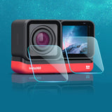 Tempered Glass Film for Insta360 one r 4k Lcd Display and Lens - Front View