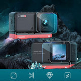 Tempered Glass Film for Insta360 one r 4k Lcd Display and Lens - Side View