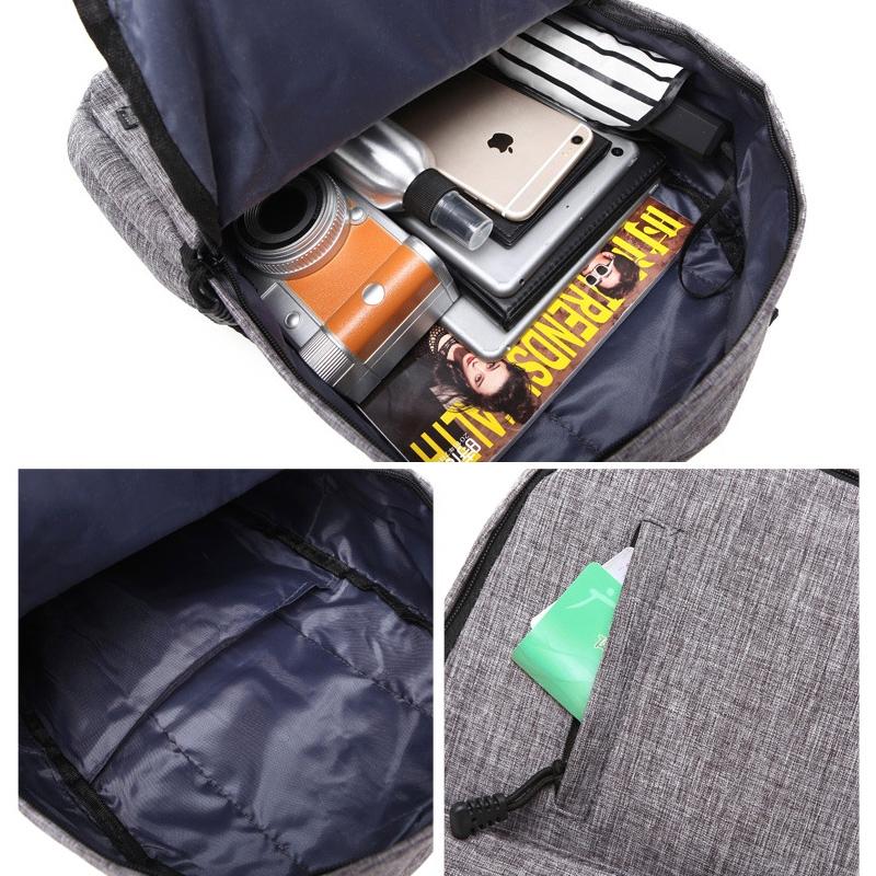 Multi-function Canvas Laptop Backpack - Fits 15.6 Macbook Samsung Sony Dell Alienware Chuwi Asus Hp - 42x29x13cm - Baby Blue