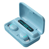 Macaron Series Bluetooth Earphones with Breathing Light & Noise Reduction - Baby Blue