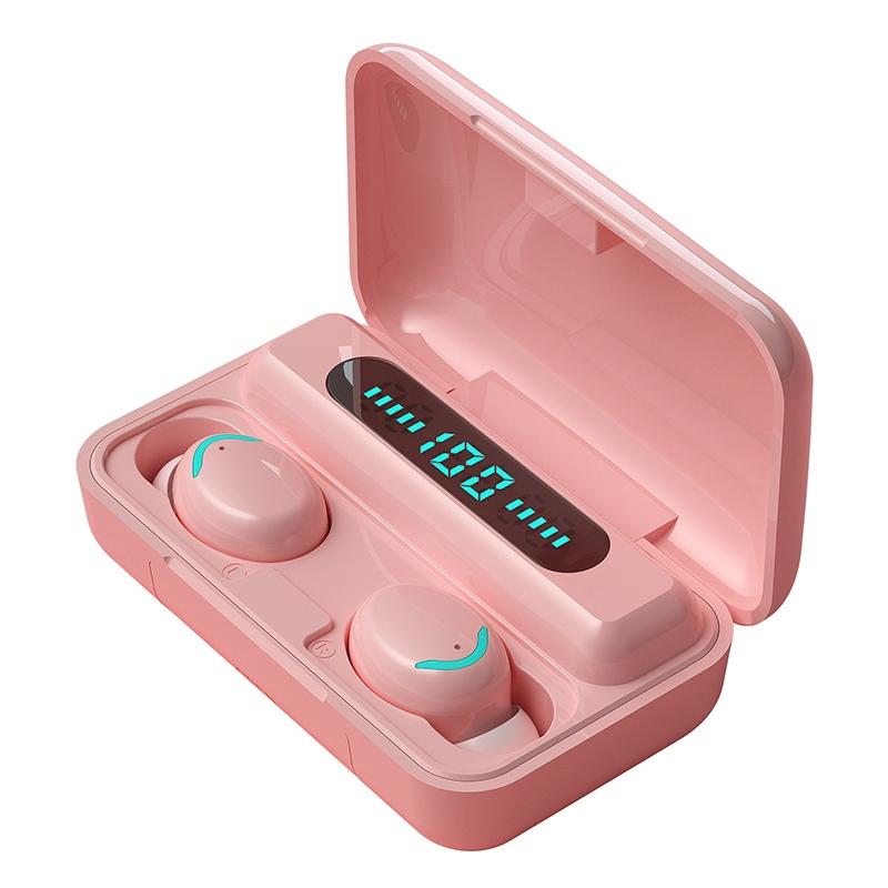 Macaron Series Bluetooth Earphones with Breathing Light & Noise Reduction - Baby Blue