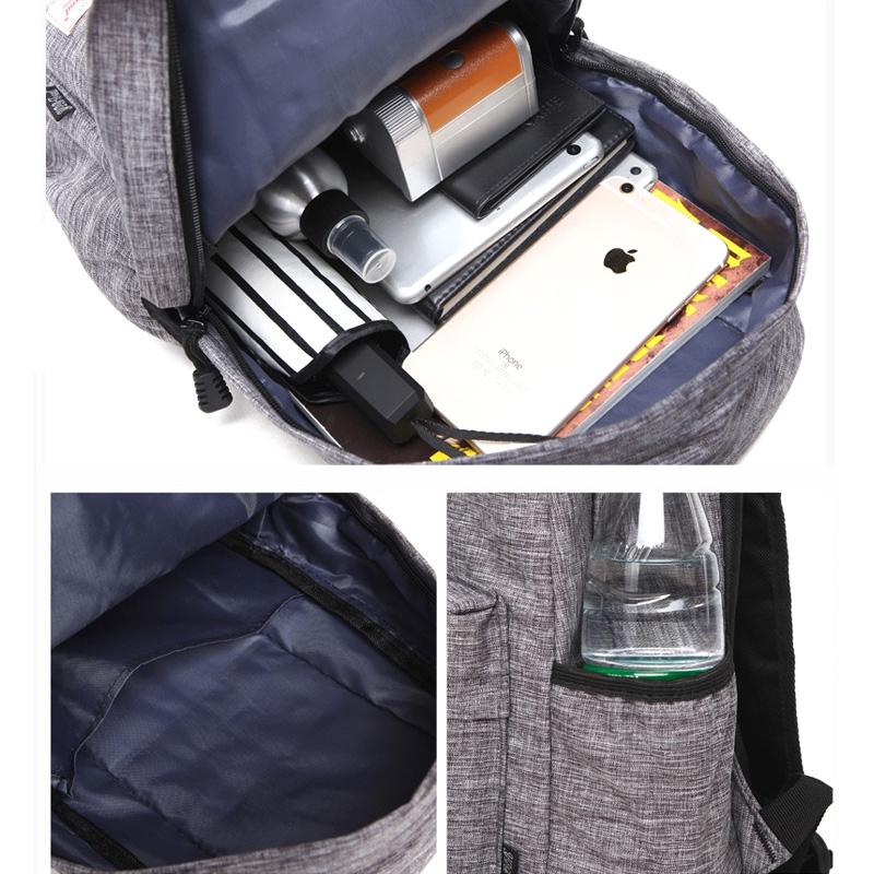 Versatile Canvas Laptop Backpack for 13-15 Inch - 36x25x10cm - Baby Blue
