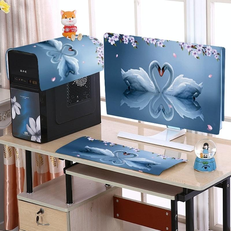 22 Desktop Computer Lcd Monitor Dust-proof Cover - Cloth Material - Little Yellow Duck
