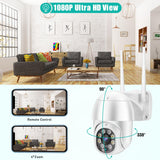 Waterproof Ptz Wifi Camera With Night Vision & Two-Way Voice Intercom & Motion Detection - 45-Degree Angle