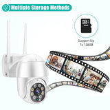 Waterproof Ptz Wifi Camera With Night Vision & Two-Way Voice Intercom & Motion Detection - Close-Up Angle