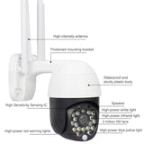 1080P Wifi High-Definition Surveillance Camera Outdoor Dome Camera Support Night Vision & Two-Way Voice & Motion Detection - Side View