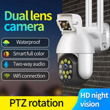 Waterproof Panoramic Ptz Wifi Camera With Dual Lens 1080P Resolution Two-Way Voice Intercom Smart Alarm And Video Playback. Supports Day / Night Full Colour And 128Gb Tf Card. - Extra Image