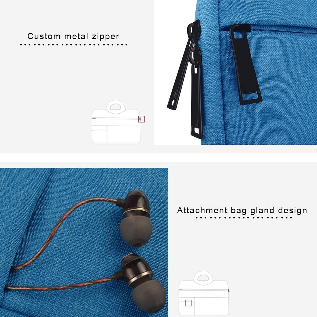 13.3 Inch Laptop Tablet Bag With Multiple Pockets And Soft Oxford Cloth Handle - Navy