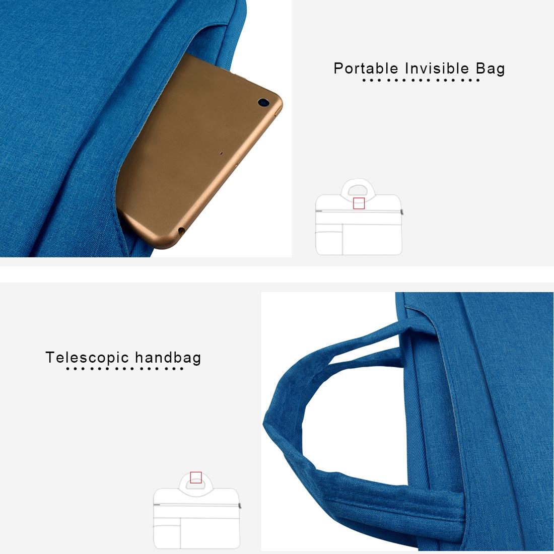 13.3 Inch Laptop Tablet Bag With Multiple Pockets And Soft Oxford Cloth Handle - Navy