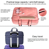 14.1 Inch Waterproof Anti-theft One-shoulder Handbag with Suitcase Belt - Navy Blue