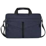 Stylish Zipper Laptop Bag With Shoulder Strap - Durable & Breathable - Navy Blue - Front View