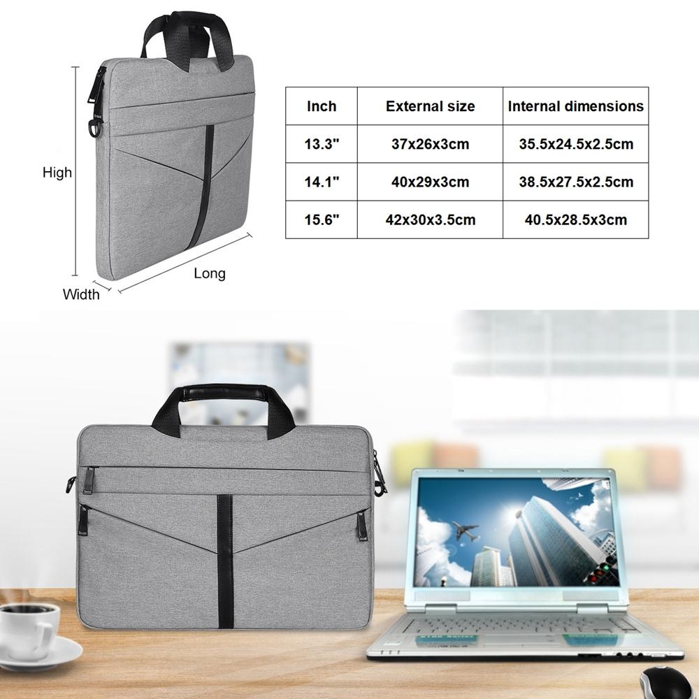 Stylish Zipper Laptop Bag With Shoulder Strap - Durable & Breathable - Navy Blue
