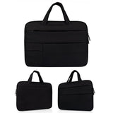 15.6 Inch Laptop Tablet Bag with Multiple Pockets and Soft Oxford Cloth Handle - Navy Blue - Side View