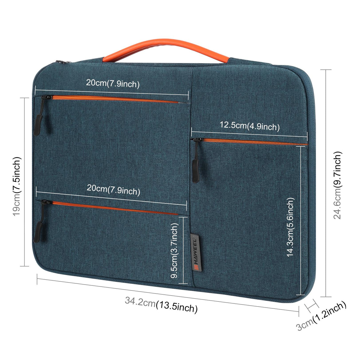 13 Laptop Sleeve Case for Macbook Samsung Thinkpad Sony Dell Alienware Chuwi Asus Hp -13.5 Inch Zipper Briefcase Handbag - Navy Blue