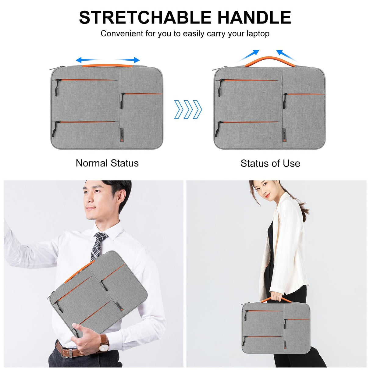 14-15 Inch Laptop Sleeve Briefcase For Macbook Samsung Thinkpad Sony Dell Alienware Chuwi Asus Hp - Navy Blue