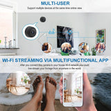 Wireless 1080P Camera With Night Vision & Motion Detection Tf Card & Bluetooth - White - Rear View