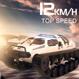 2.4g Rc Tracked Tank Off-road Vehicle Toy 1 12 Scale - White - 45-Degree Angle