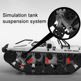 2.4g Rc Tracked Tank Off-road Vehicle Toy 1 12 Scale - White - Low Angle