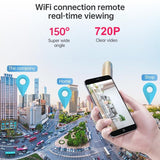 Wireless Network Camera With Wide-Angle Recording 720P Resolution - White - Rear View