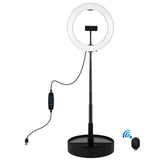 10.2 Dual-colour Led Ring Light with Usb Bluetooth Remote and Phone Holder - White