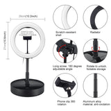 10.2 Dual-colour Led Ring Light with Usb Bluetooth Remote and Phone Holder - White