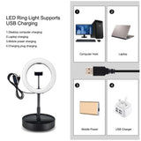 10.2 Dual-colour Led Ring Light with Usb Bluetooth Remote and Phone Holder - White - Extra Image