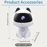 Smart Home Camera With Night Vision & Two-Way Voice & Motion Detection - Cute Pets White - Side View