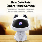 Smart Home Camera With Night Vision & Two-Way Voice & Motion Detection - Cute Pets White - Top-Down View