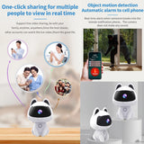 Smart Home Camera With Night Vision & Two-Way Voice & Motion Detection - Cute Pets White - Extra Image