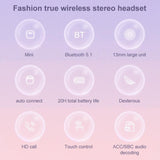 True Wireless Stereo Bluetooth 5.0 Earphones - Tn22 - White - Top-Down View