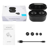 Bluetooth 5.0 Earphones with Magnetic Charging Box - Wireless - White - Low Angle