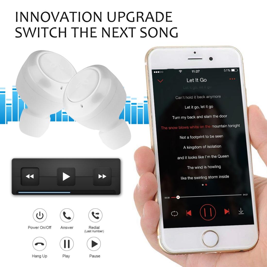 Bluetooth 5.0 Earphones with Magnetic Charging Box - Wireless - White