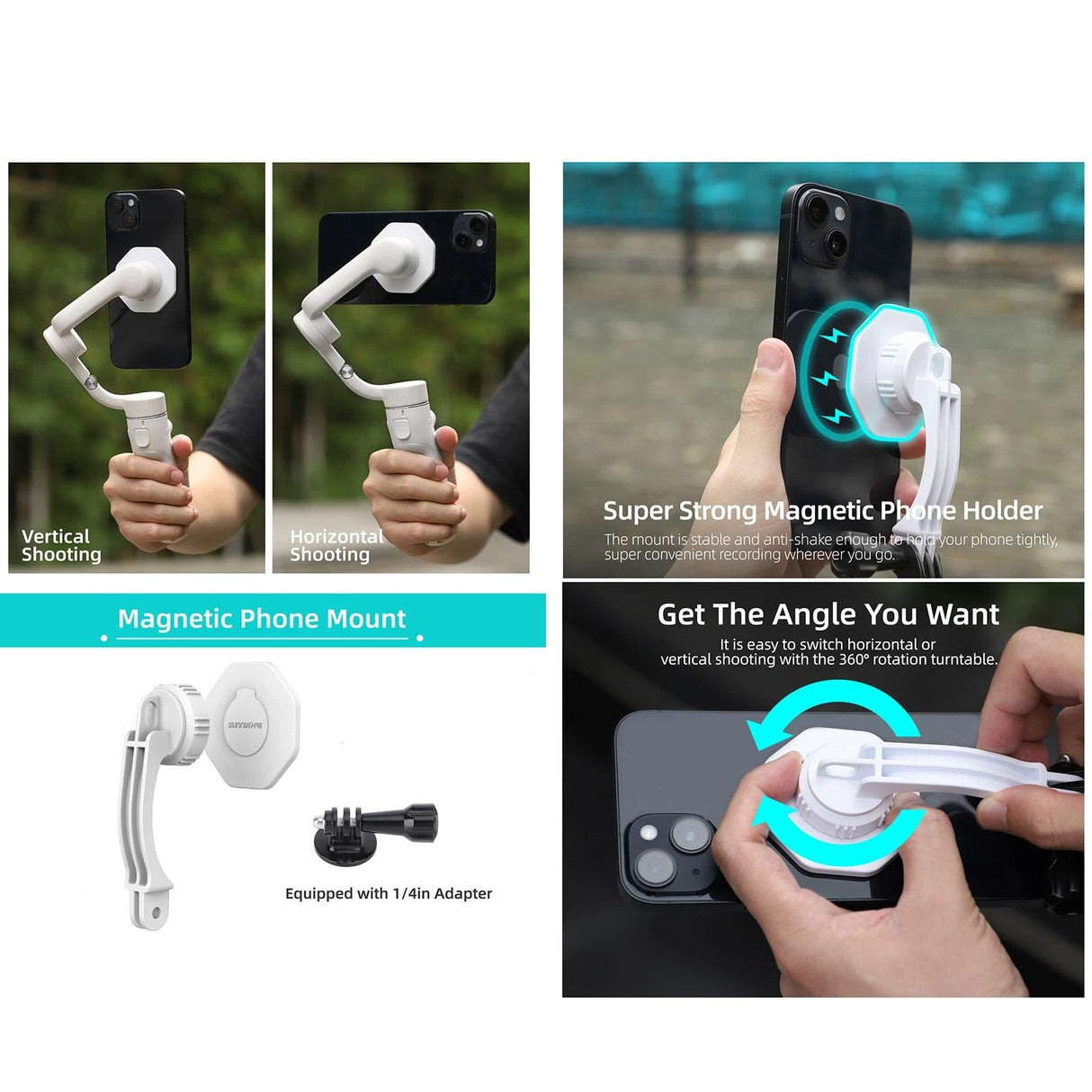 Phone Holder for Dji Om6 / 5 / 4 / 4 Se with Zj561 Magsafe Adapter