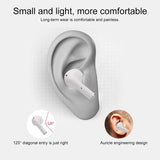 Wireless Bluetooth Earphones with Touch Display - White - Low Angle