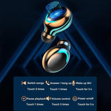 Bluetooth Earphone with Noise Reduction & Led Display Hand Strap - White - Top-Down View