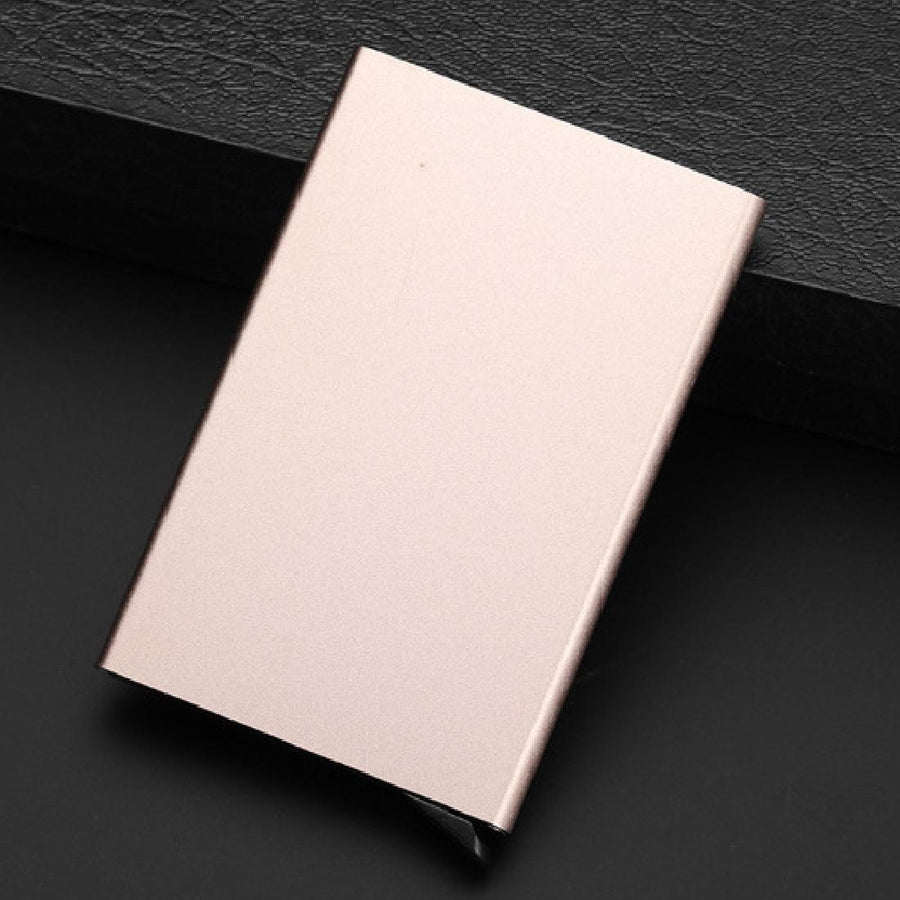 Stainless Steel Pu Business Card Holder Antimagnetic 10X6.2X0.8Cm - White