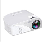 Portable Mini Led Projector With Remote - 1200 Lumens - White - Front View